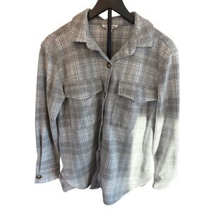 beachlunchlounge Collection Women's Plaid Button Down Shirt Jacket Size M
